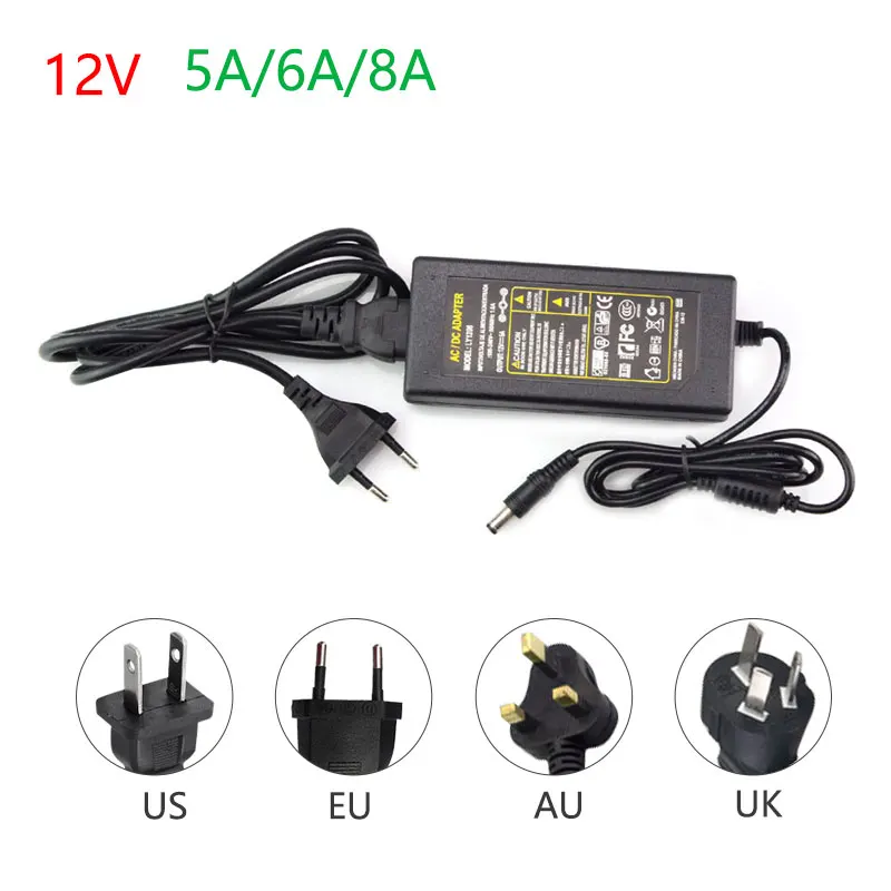 12V источник питания 1A 2A 3A 5A 6A 8A 10A 85-265V входные трансформаторы светодиодные ленты адаптер конвертер 110V 220V 240V