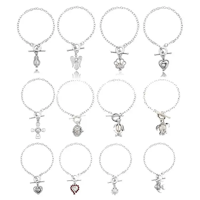 HENGSHENG 12PCS Bracelet Sets Pearl Oyster Fitting with 1 PC Real Oval in Pendant | Украшения и аксессуары
