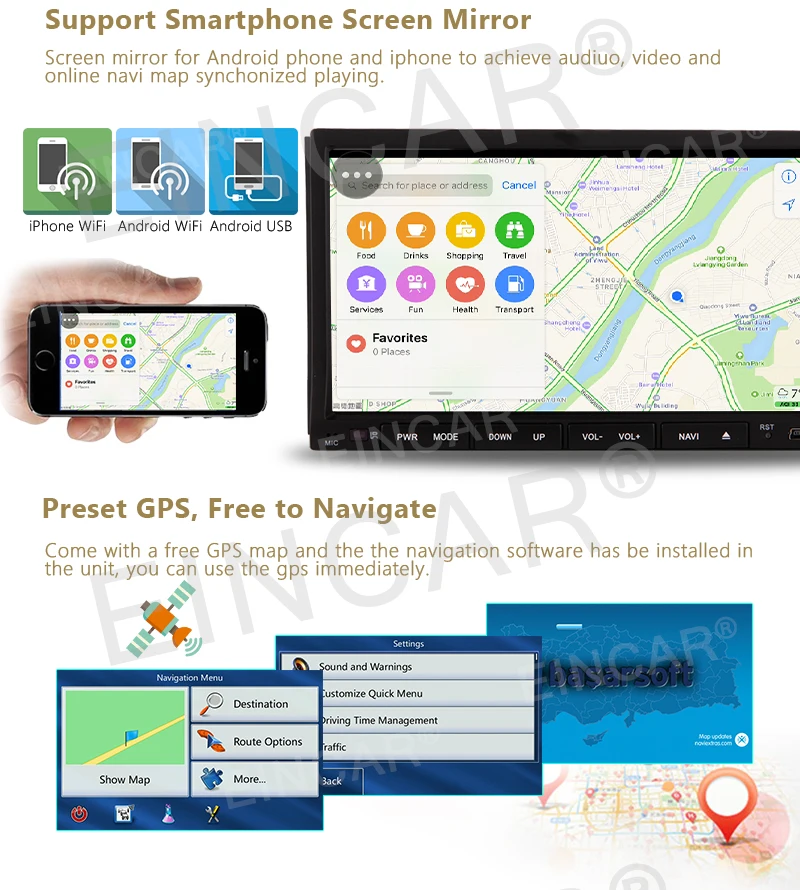 Cheap Car gps dvd radio 2 Din In Dash Android 6.0 Stereo GPS Navigation Radio 7.0 inch Capacitive Screen OBD2 WiFi OBD USB/SD SWC Auto 4