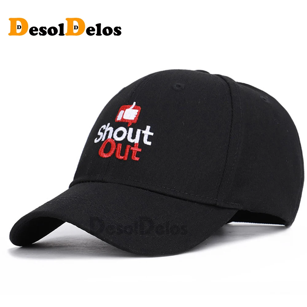 

Shout Out Dad Hat 100% Cotton Embroidery Unisex Baseball Caps Thumbs up Trucker Hat Women Men Summer Snapback Adjustable 2019