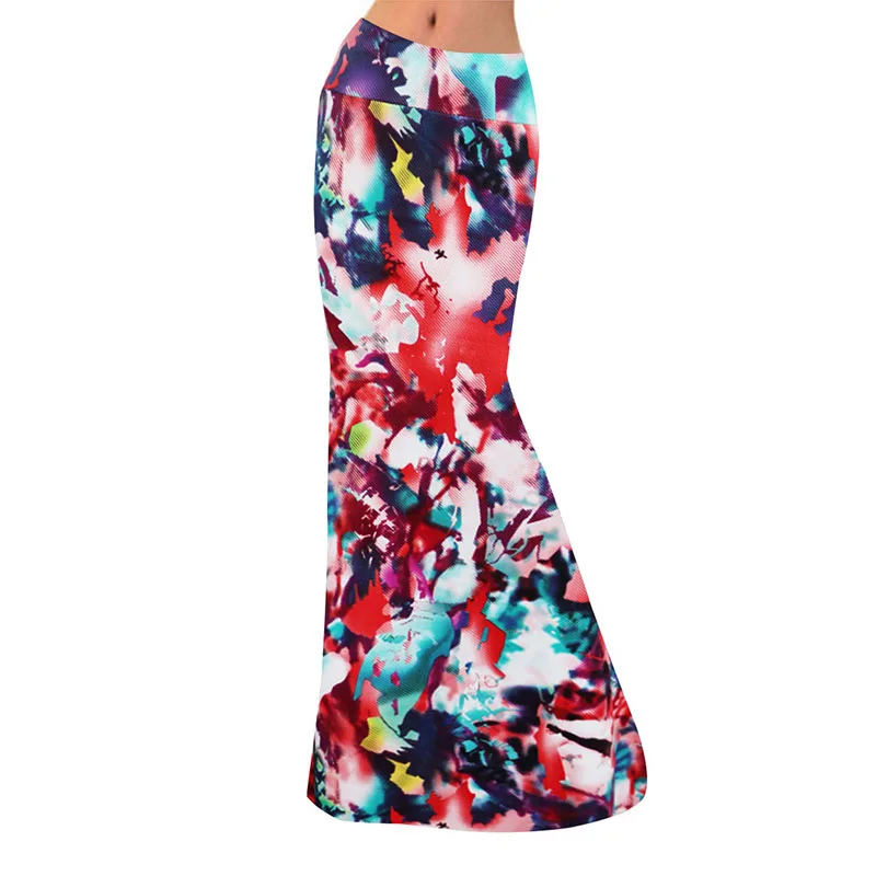 

TOTRUST Vintage Floral Print Summer Long Skirt Women 2019 Floor Length Plus Size Women Skirts Pencil Bodycon Skirts Jupe Falda