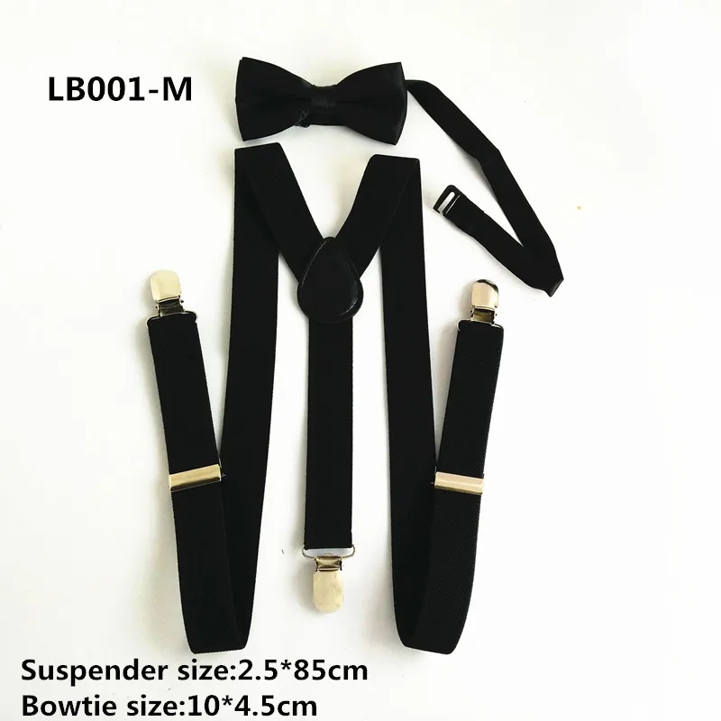 LB001-4 Размеры черные подтяжки галстук бабочка комплекты одежды для маленьких девочек пижама для детей и взрослых, одежда для вечеринки, аксессуары