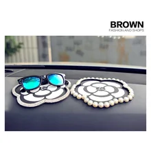 Автомобильный gps подставка для мобильного телефона украшение автомобиля Камелия силиконовый нескользящий коврик кристалл жемчуг силиконовый коврик