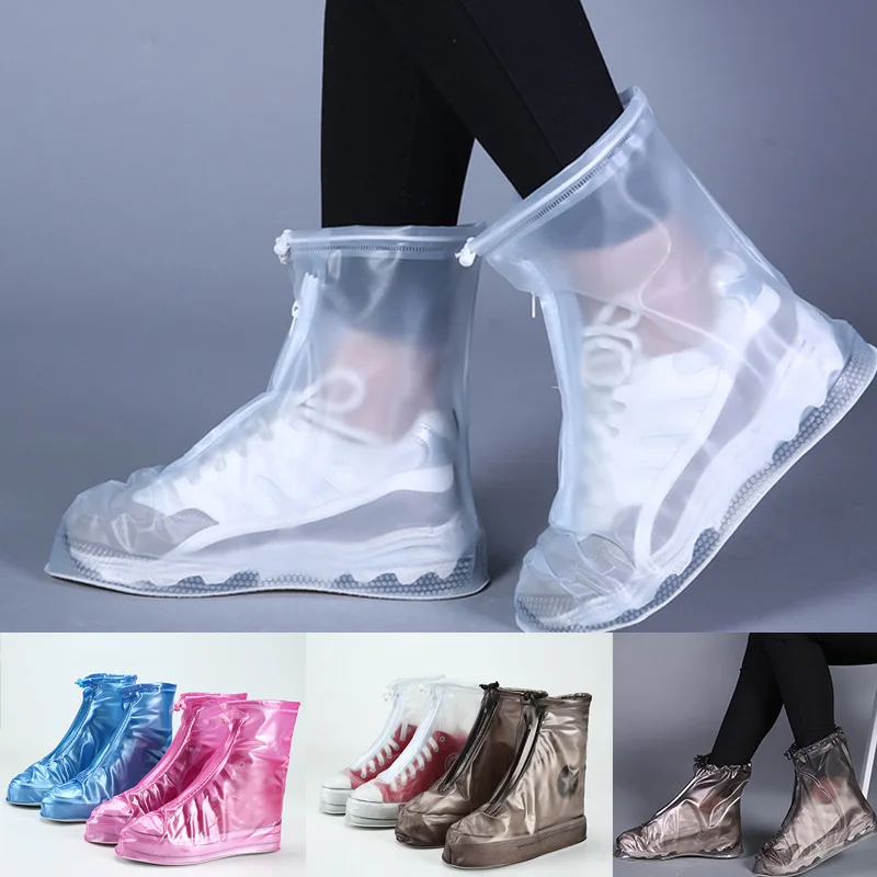 1 пара непромокаемых ботинок из ПВХ; водонепроницаемые Нескользящие непромокаемые сапоги для женщин и мужчин; LBShipping