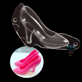 

Cute Nice High Heel Shoe Polycarbonate PC Chocolate Candy Cake Mould Bundle 3D Molding Fondant Birthday Cake Mold for DIY