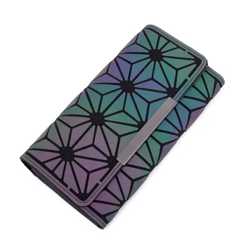 

2019 Geometric Wallet Women Long Colorful Evening Clutch Bag Ladies Purses Card Holder Luminous Women Wallets Money Bag W075