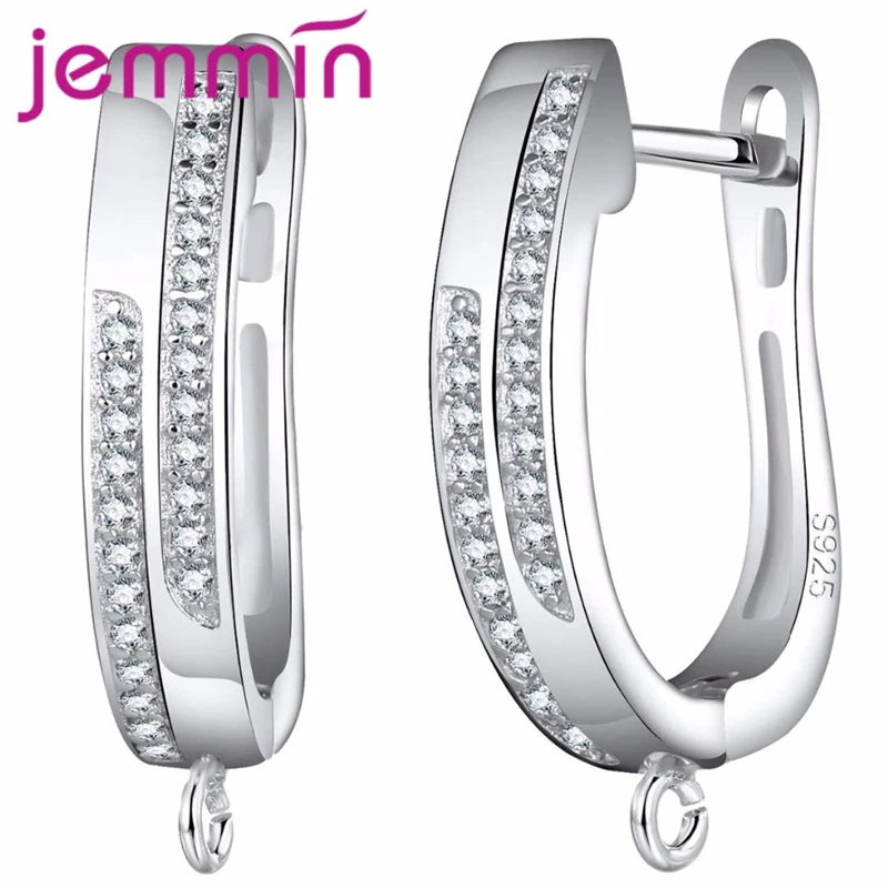 Оптовая продажа микро горный хрусталь 925 стерлингового серебра Серьги