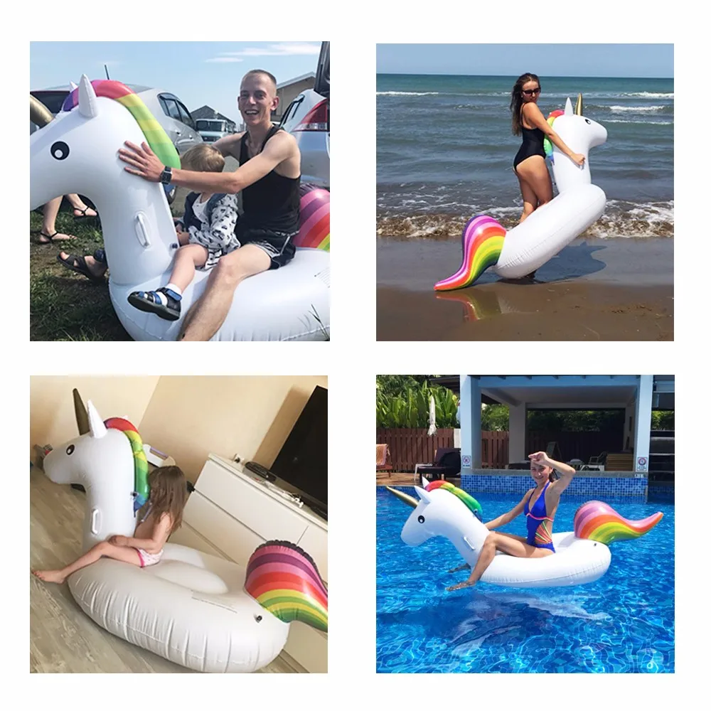 DMAR-200cm-78inches-Inflatable-Unicorn-Giant-Pool-Float-Swimming-Ring-Circle-Inflatable-Mattress-Rideable-Sea-Water