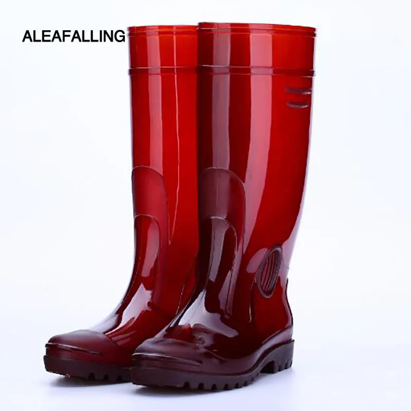 baratas Aleafalling Pvc camuflagem botas de chuva plana com sapatos à prova d água homens joelho botas altas de borracha de água de chuva unisex slip on botas m044