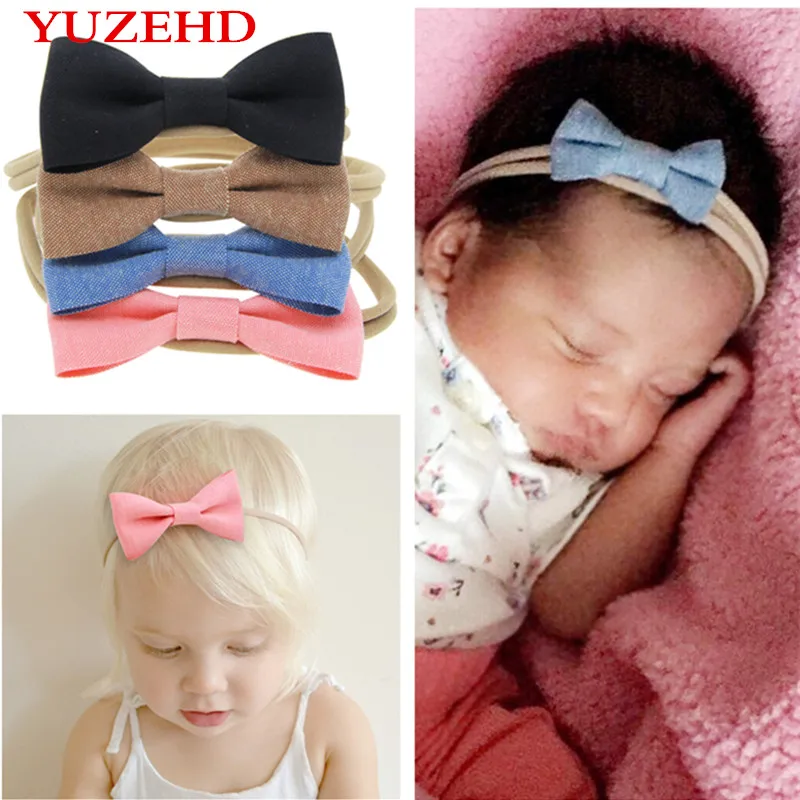 YUZEHD повязка на голову из хлопка и льна для девочек с бантом аксессуары волос