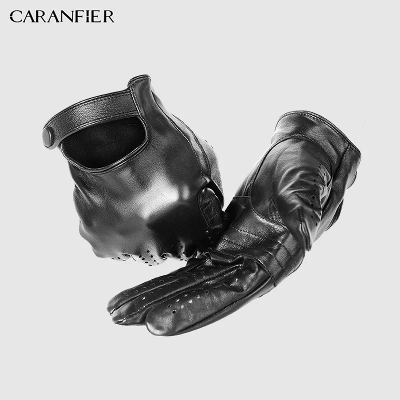 Мужские дышащие перчатки CARANFIER из натуральной козьей кожи тонкие