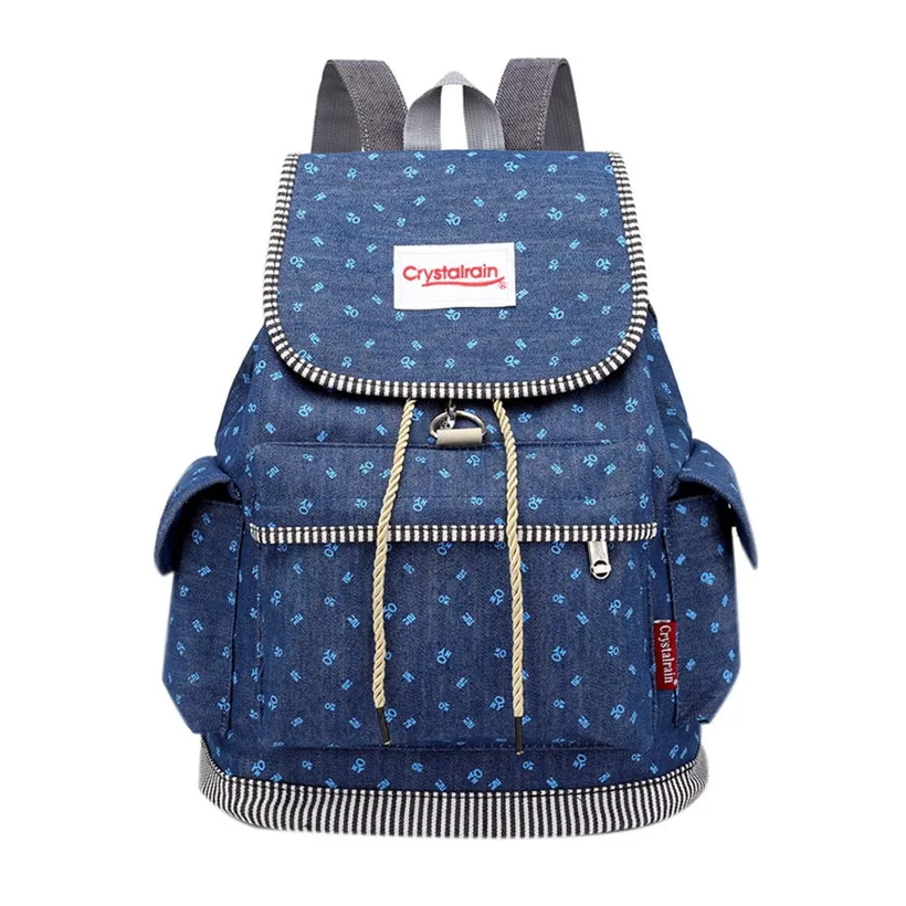 

Fashion Women Soft Denim Drawstring Backpack Girls Leisure Jeans School Rucksack Female Travel Bag Bolsas Mochilas Feminina