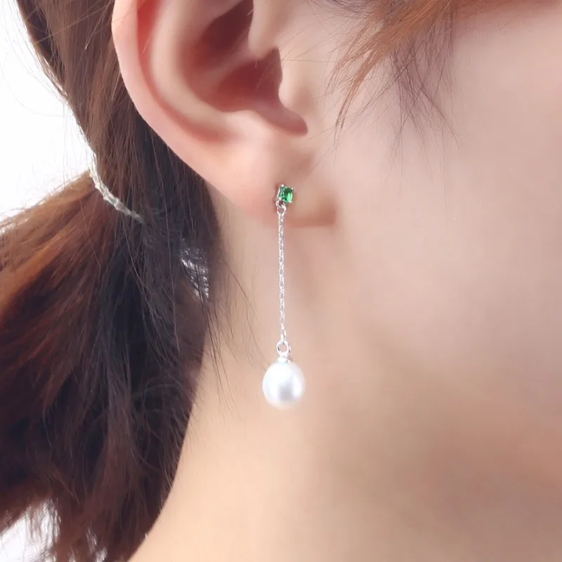 Dainashi 925 серебро 100% оригинал натуральной идеально Жемчужные Капли длинные серьги