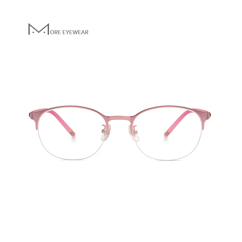 Rosa Runde Frauen pink Neue Mit 66027 Titan Optische Rahmen Brillen Mode Objektiv Brille Weiblich Blue 76vvRtxq