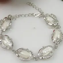 Природные ювелирные изделия Красивая натуральная белый жемчуг бива браслет необычный браслет свадебные женские серебряные украшения-ювелирные изделия