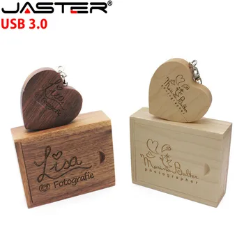 

JASTER Heart USB 3.0 Flash Drive with Box Pen Drive 8GB 16GB 32GB 64GB Memory Stick U disk Wedding Gift (over 10pcs free logo)