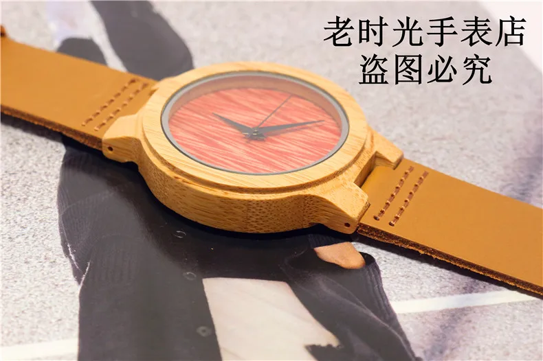 Топ фирменных hotime кожа бамбука наручные часы для женщин и мужчин подарок Watch с древесины смотреть циферблат Relogio Masculino