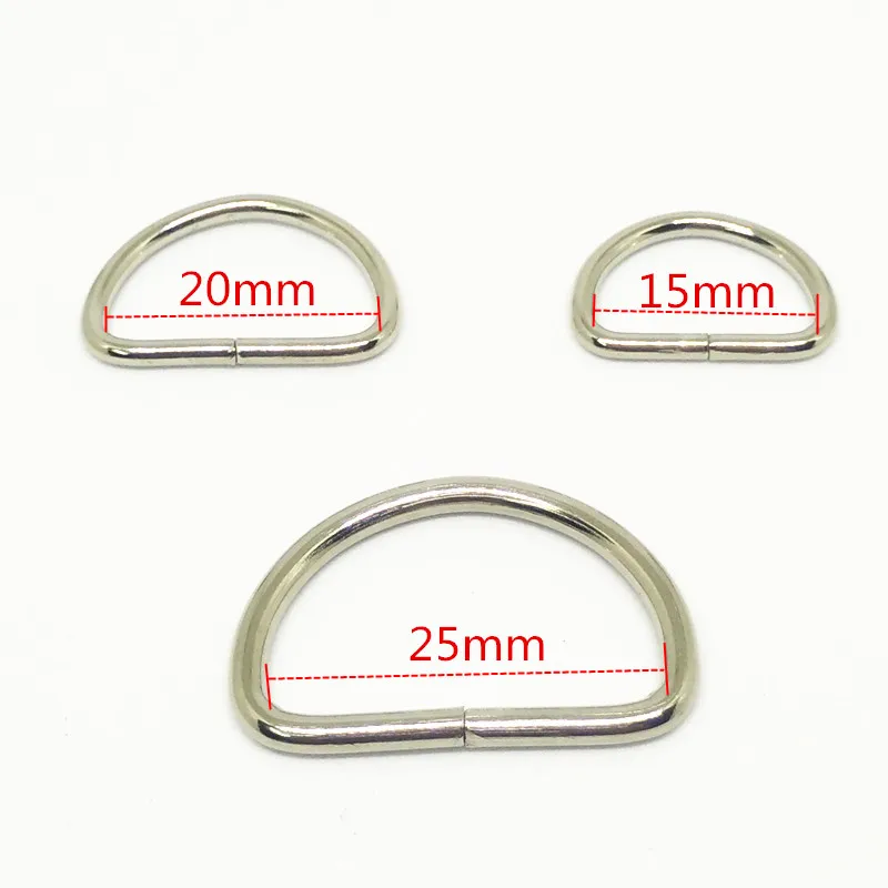 2pcs 15mm 20mm 25mm Metal D ring buckles camera shoulder strap buckle DIY Needlework Luggage Sewing handmade Bag purse buttons (8)