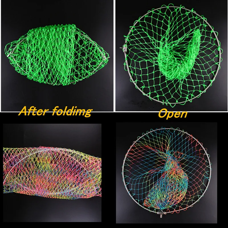 strong line diameter 60cm dip net of head nylon fishing net stainless steel ring fishing network turck net dipneting spoon net
