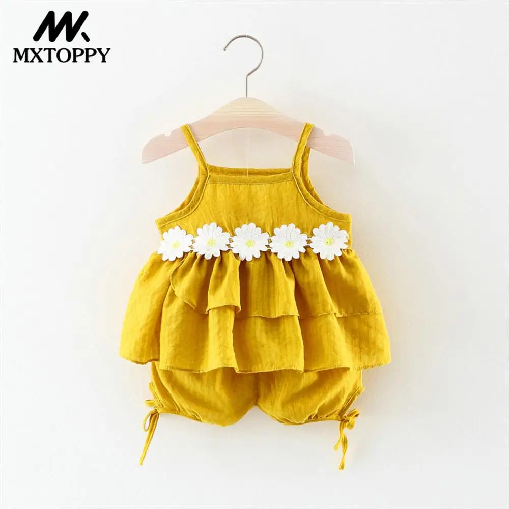 MXTOPPY Baby Girl Clothes 2018 New Summer Baby Girls Clothing Set 2pcs