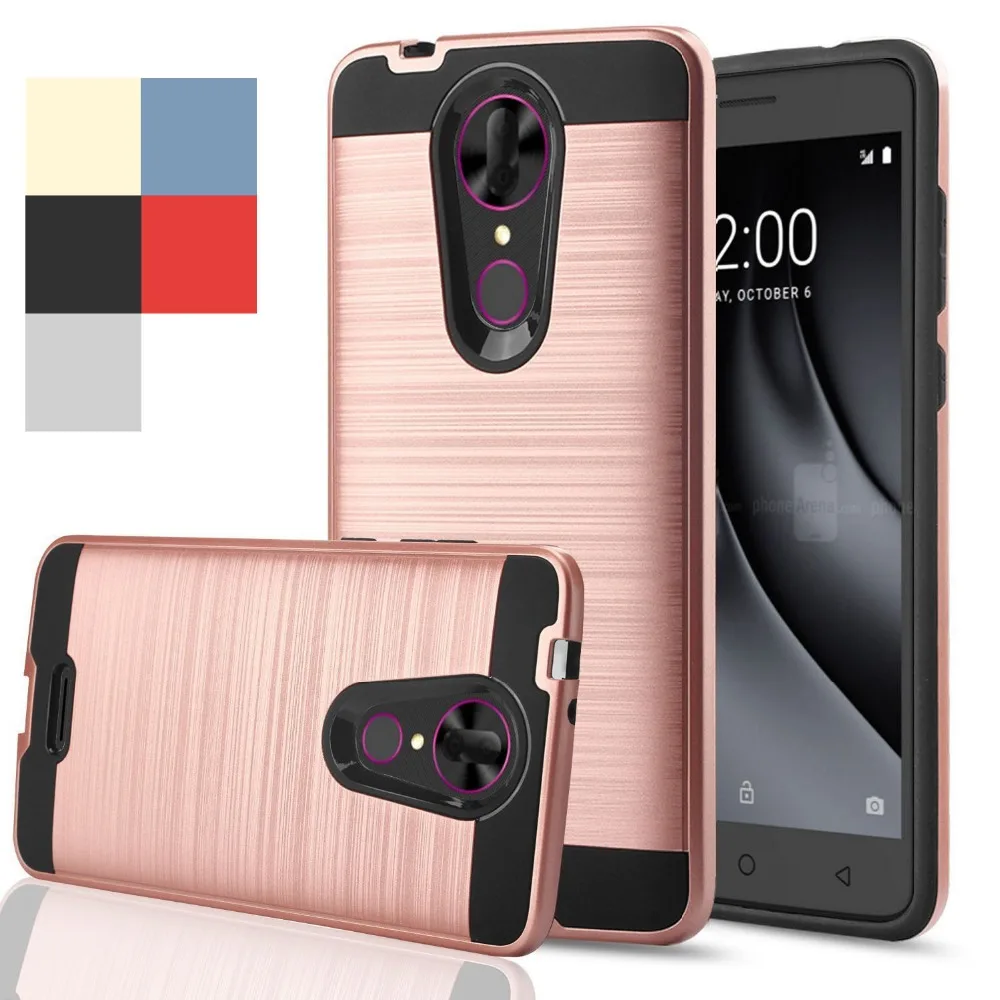 Гибридный матовый армированный чехол 2 в 1 для Coolpad Revvl Plus (T mobile) мягкий резиновый