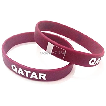 

100pcs Qatar wristband silicone bracelets free shipping by FEDEX