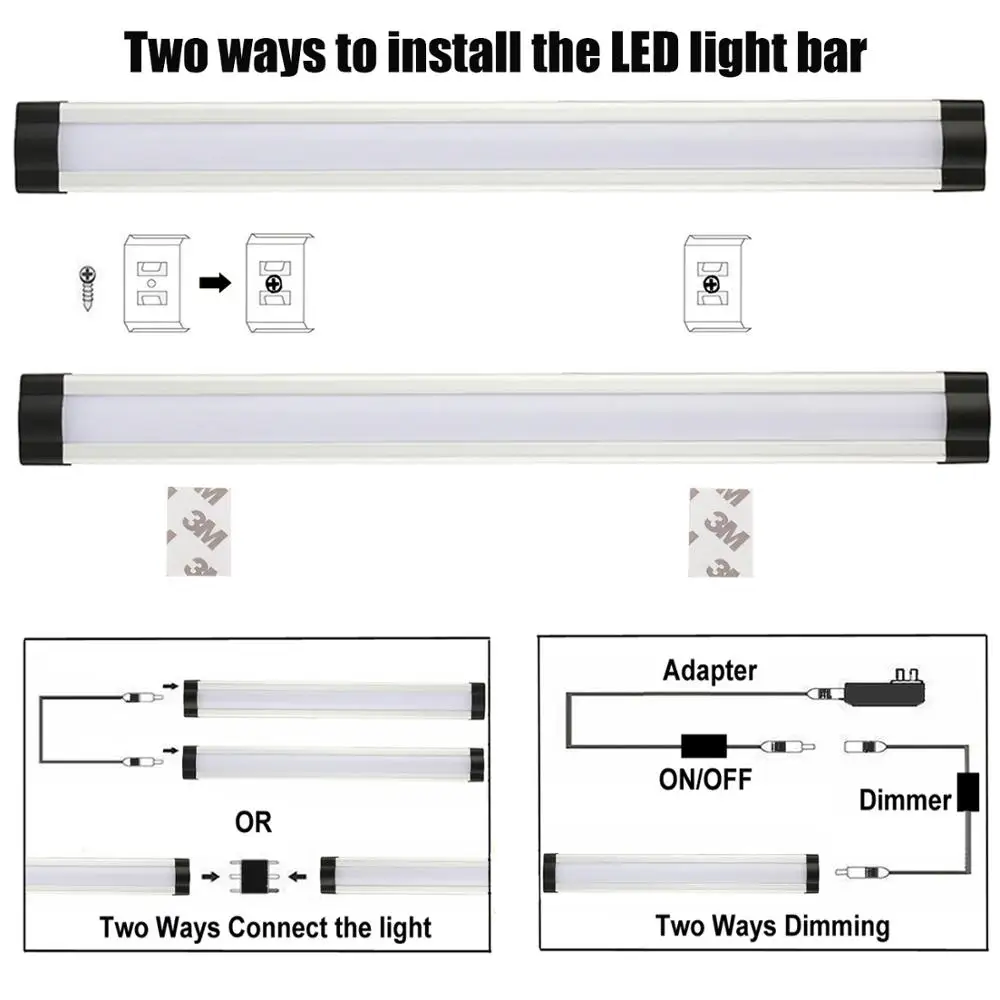 Светодиодный бар светильник ленты smd 2835 110V 220V 3W* 30 см* 6 бесшовные подключения светодиодный бар светодиодный лампа Barra включают fit комплект, лампа для кухни