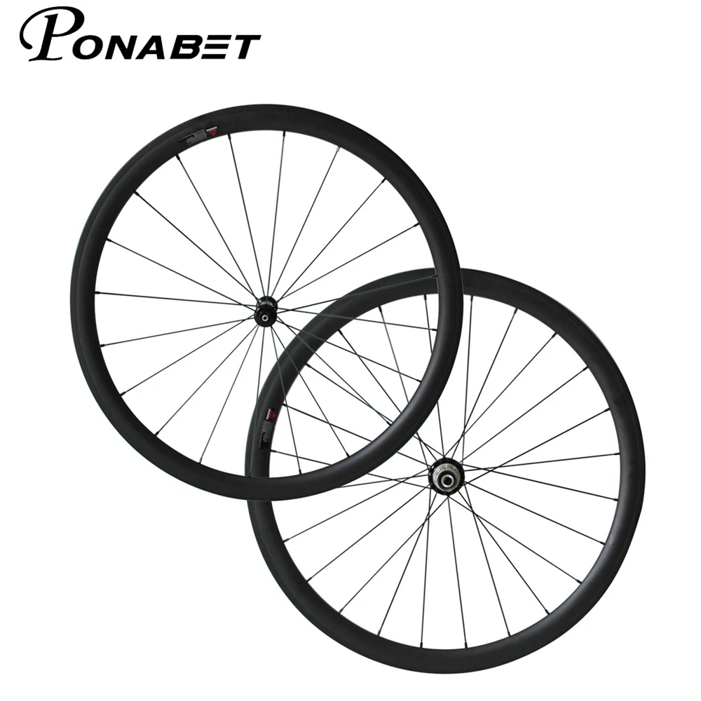 PONABET Free shipping super light Straight pull 38mm tubular bicycle wheels with powerway R36 carbon hub CN aero 424 spoke | Спорт и