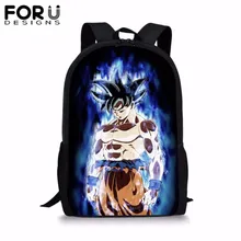 FORUDESIGNS/мужской большой рюкзак для студентов, детские тканевые школьные рюкзаки мяч Дракон аниме принт, детские школьные сумки для подростков, мальчиков