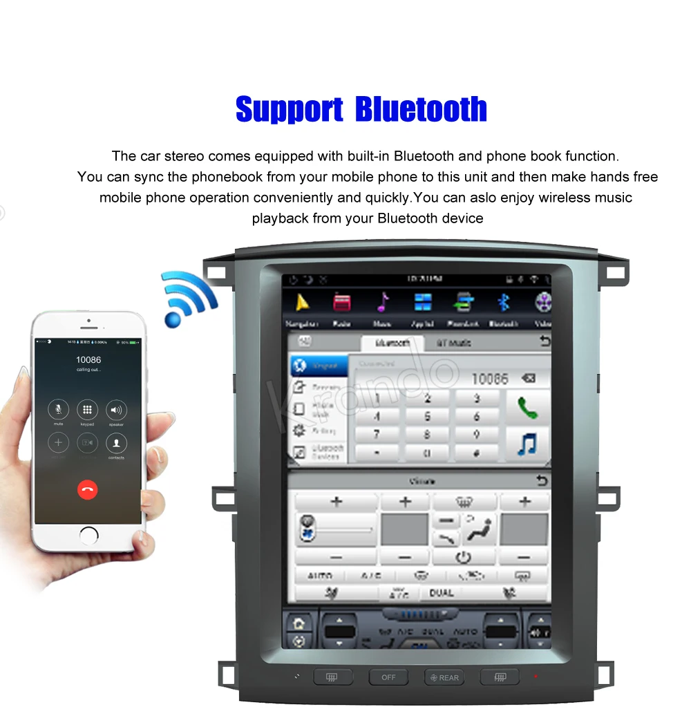 Clearance Krando Android 8.1 12.1" Vertical screen car multimedia player GPS for Toyota Land Cruiser lc100 2002-2007 navigation system BT 4 Clearance Krando Android 8.1 12.1" Vertical screen car multimedia player GPS for Toyota Land Cruiser lc100 2002-2007 navigation system BT 4