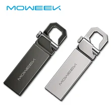 Moweek, металлическая флешка, высокоскоростной USB флеш-накопитель, 4g, 8g, 16g, USB флешка, водонепроницаемая флешка, 32 ГБ, 64 ГБ, 128 ГБ, usb 2,0, флеш-диск с ключом