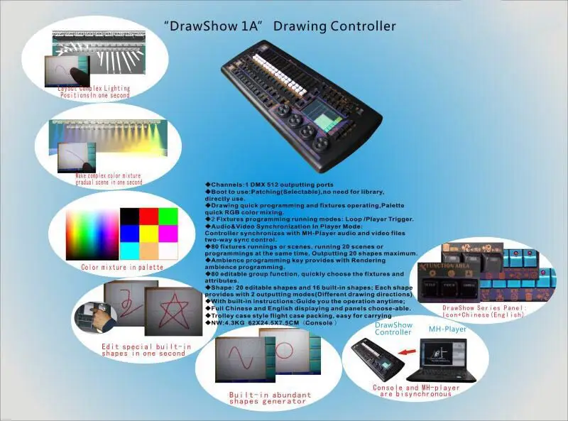 Новое поступление, dmx 512, ручной светильник для рисования, контроллер, ручная роспись, диджейская консоль, нет необходимости в библиотеки, любые формы, светильник ing