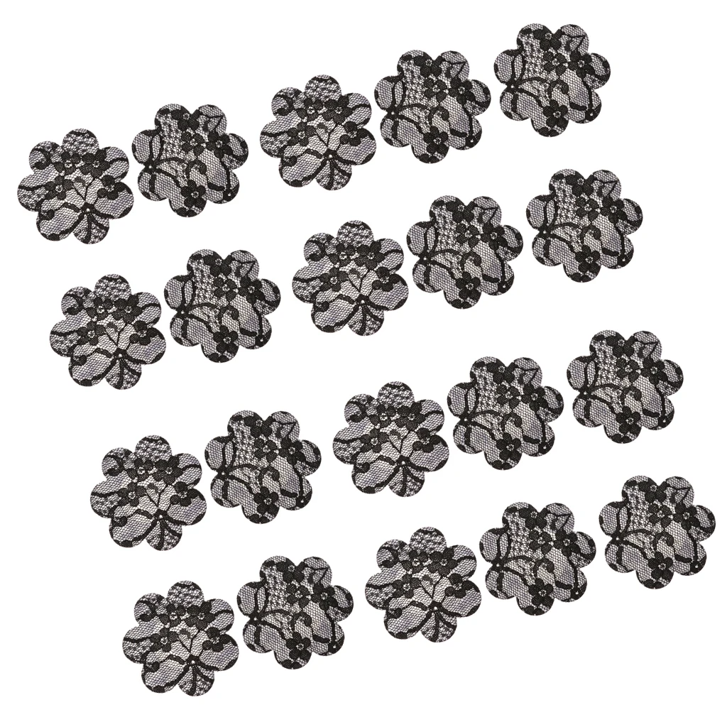 20x Sexy Lace Flower Adhesives Breasts Nipple Covers Pads Breasts Stickers Women's Invisible Lift Tape Dress Pasties