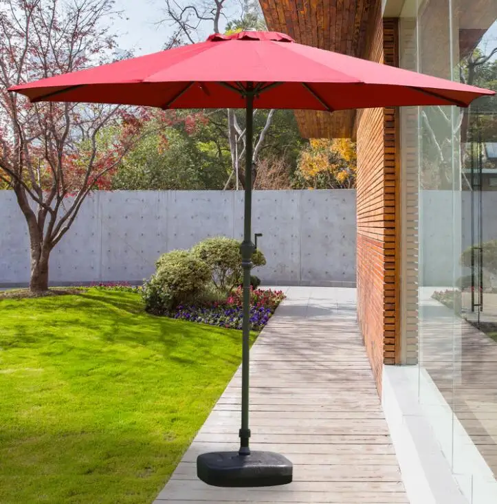 2,7 м диаметр Открытый Зонт складной рекламные Зонтики Портативный пляжный зонтик с пустой пластиковой основой - Цвет: Красный