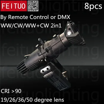 

A- 8PCS 20W Cool White Mini DMX Led Leko Light for Gallery