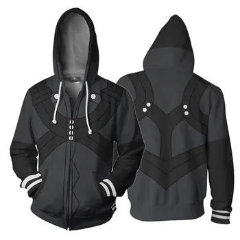 

3D Printing Hoodie Anime Tokyo Ghoul Kaneki Ken Cosplay Zipper Hooded Black Jacket Sweatshirt Streatwear Long Sleeve Warm Coat