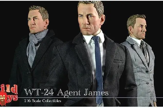 1/6 scale Super flexible figure Agent James Bond Suit Set 12