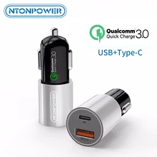 NTONPOWER Mini Quick Charge 3.0 USB Car-Charger For Xiaomi mi 9 Huawei P30 Pro QC3.0 Fast Typr-C PD Car Charging Phone Charger
