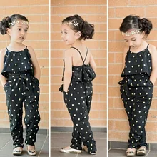 Г. Европейский и американский стиль, новинка, комбинезон для девочек и девочек на бретельках, имитация двух предметов, Цельный хлопок