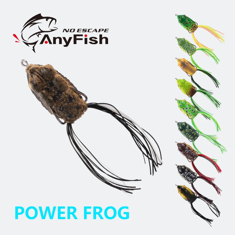 

ANYFISH POWER FROG Fishing Lure 3.7cm/6.2g 4.2cm/7.5g Frogs Soft Bait Topwater Lure Floating Lure Artificial Bait Fishing Lure
