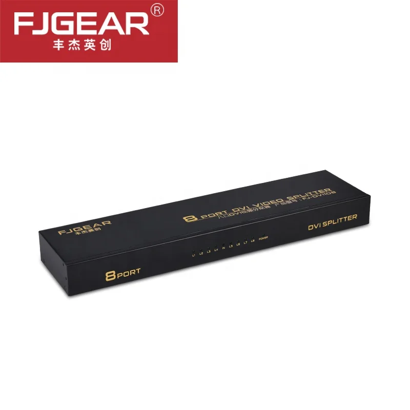 

8 Port DVI Splitter 1X8 Dual Link DVI-D Up to 1920x1440 DVI Video Splitter Support 3D 1080P with Power Supply