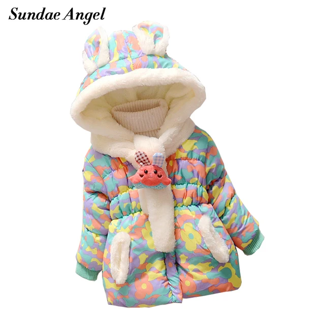 Sundae Angel Kids Baby Girl Winter Jacket Coat Hooded Cartoon