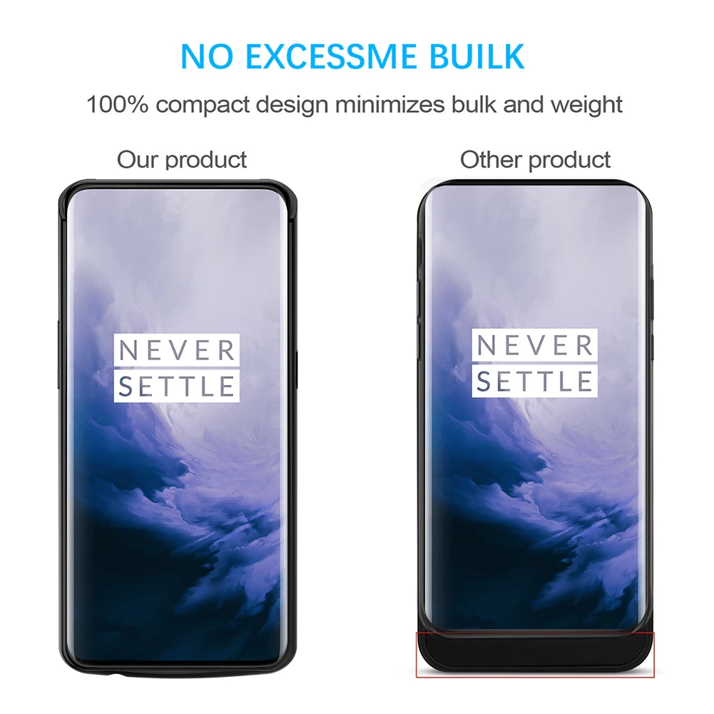 Для OnePlus 7 Pro Чехол для зарядного устройства 6500Ah расширенная батарея резервного питания Защитная крышка для зарядки для одного плюс 7 Pro батарея