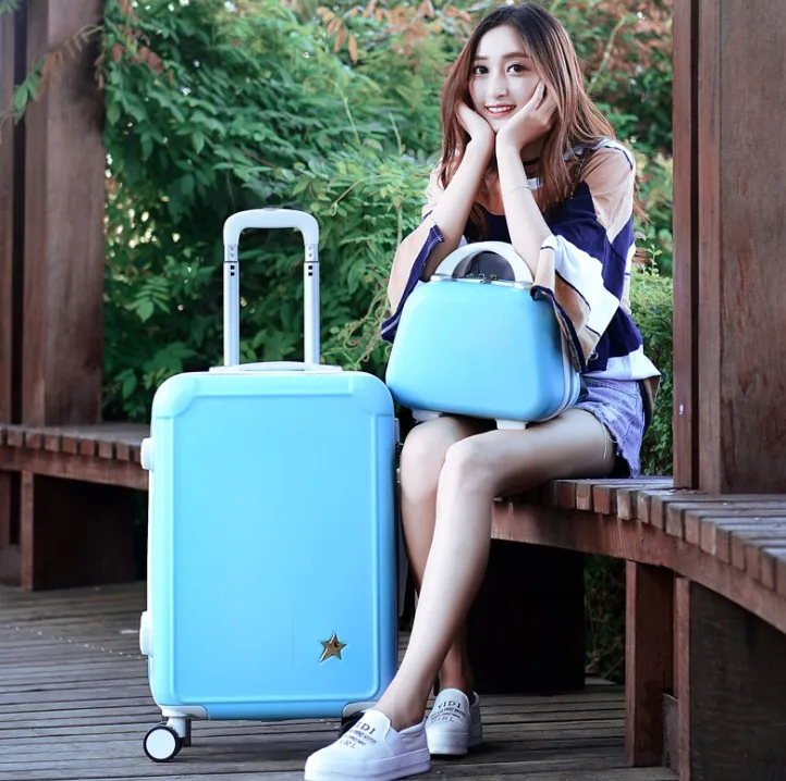a set Travel tale девочек koffer Комплект abs 2" масштабных дорожных чемоданов, 20" ручной клади Тележка колеса - Цвет: a set