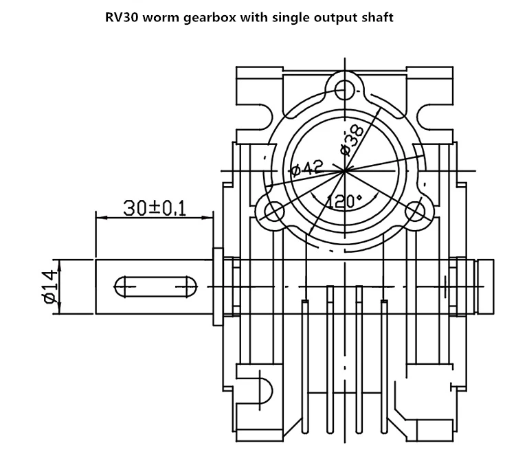 NMRV30 червячный редуктор соотношение 15:1 с одним выходным валом+ NEMA23 1.1Nm шаговый двигатель 56 мм 3A
