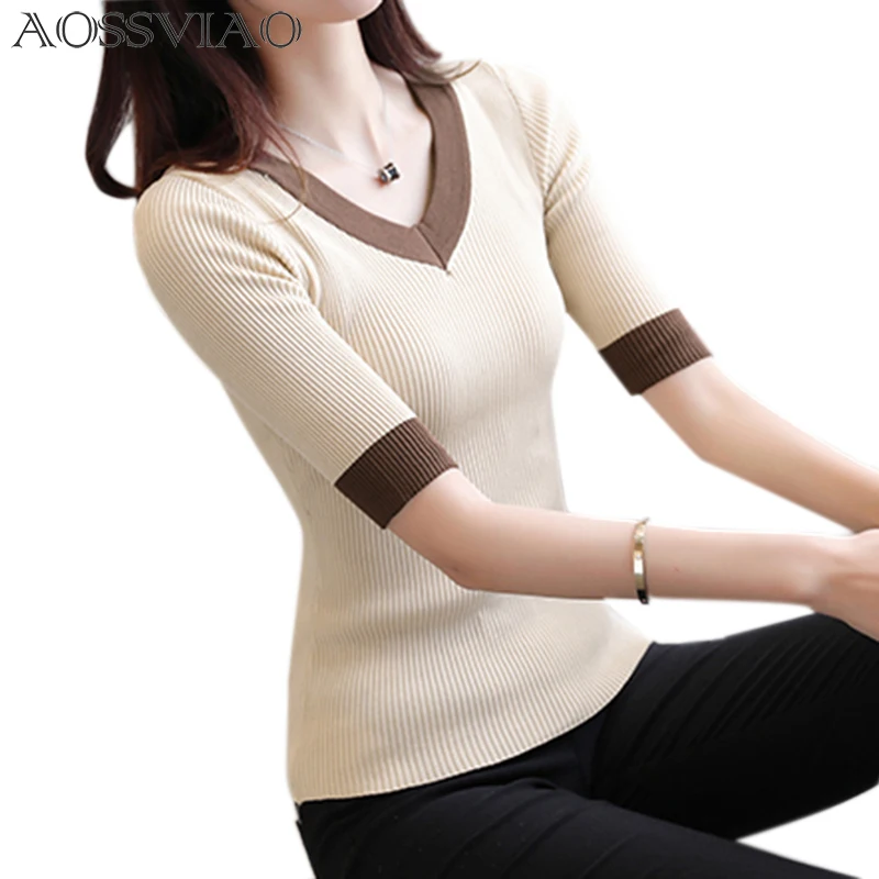 

2017 Autumn Winter Women Clothes knitting Sweaters Pullpvers Undershirts Woman's thin tight slim Sexy Simple Bottoming shirt