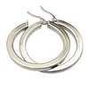 Stainless Steel Thick Flat Hollow Hoop Earring Silver Color Jewelry Women Casual Earring 1PCS 5