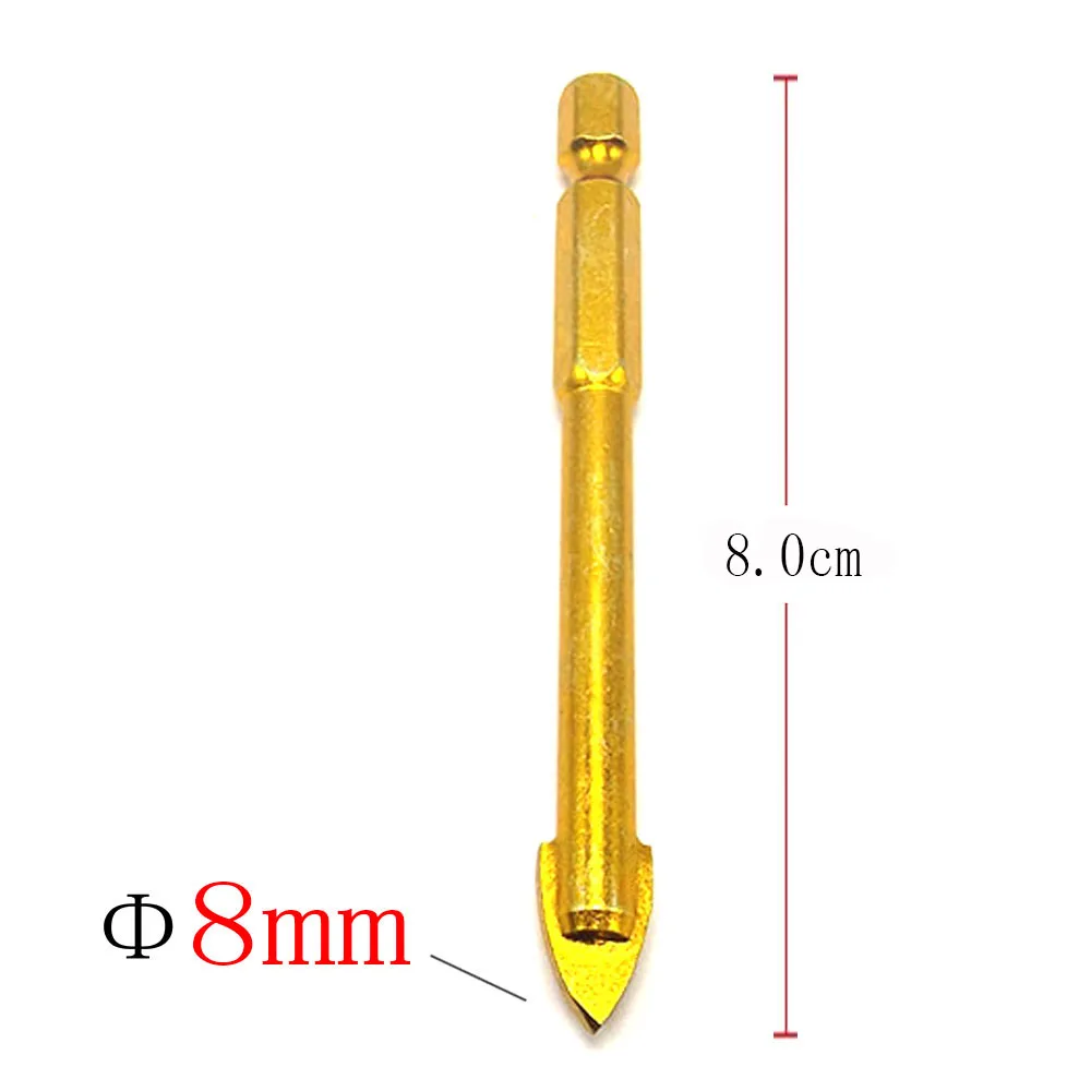 1/" шестигранный хвостовик 3/4/5/6/8/10/12 мм Титан покрытием Стекло сверла набор Керамика Мрамор карбидом сверла для плитки набор для деревообработки