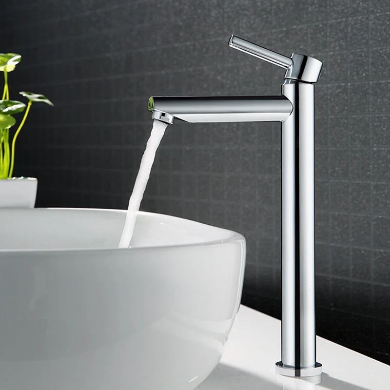 quyanre Brass chrome Tall sink faucet bathroom slim hot and cold basin water mixer tap bathroom single sink faucet2