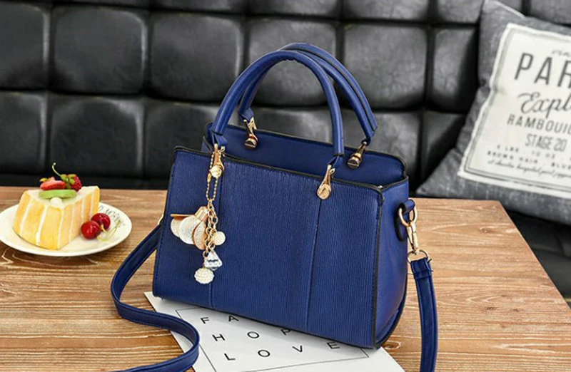 Women Handbag Luxury Bags Patchwork Women Solid Chains Rivet Bag Leather Designer Handbag HairBall Shoulder Kabelka SS7020 (15)